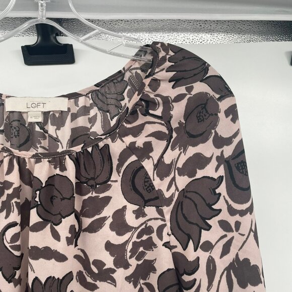 Loft Womens Floral Long Sleeve Top Multicolor Size Medium - Picture 4 of 9